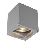SLV Big Theo Plafond Spot Aluminium Gris | Extérieur - IP44 - Convient pour 1x GU10 Max. 75W - Dimmable
