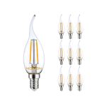 Lot 10x Noxion Lucent LED E14 Flamme Bougie Filament Claire 2.5W 250lm - 827 Blanc Très Chaud | Équivalent 25W