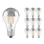 Lot 10x Ledvance  Classic LED E27 Poire Filament Miroir 6.5W 650lm - 827 Blanc Très Chaud | Équivalent 50W