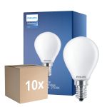 Lot 10x Philips Master Value LED Lustre E14 Boule Dépolie 3.4W 470lm - 927 Blanc Très Chaud | Meilleur rendu des couleurs - Dimmable - Équivalent 40W