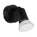 Eglo Applique Murale Buzz-LED Acier Noir 2.8W 250lm - 830 Blanc Chaud | IP20 - Incl. 1x GU10