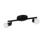 Eglo Plafonnier Buzz-LED Acier Noir 2x2.8W 2x250lm - 830 Blanc Chaud | IP20 - Incl. 2x GU10