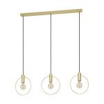 Eglo Suspension Luminaire Manizales Acier Dorée | IP20 - Convient pour 3x E27 