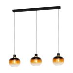 Eglo Suspension Luminaire Oilella Acier Noir Dorée | IP20 - Convient pour 3x E27 