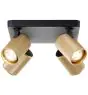 Brilliant Marty Plafonnier Aluminium Sablonneux Noir Dorée 20W 1400lm - 830 Blanc Chaud | Incl. 4x GU10