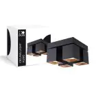 D'Lite Plafonnier Kubo Noir Inclinable et Rotatif | IP20 - Convient pour 4x GU10