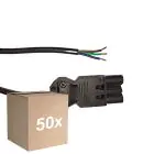 Lot 50x Noxion GST - Compatible Câble d’alimentation Noir - Mâle + Extrémités ouvertes - 3m - 3 pole 0,75mm2