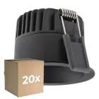 Lot 20x Ledvance Spot LED Foncélight Aluminium Noir 8W 680lm 36D - 930 Blanc Chaud | Diamètre 68mm - IP44 - Meilleur rendu des couleurs - Dimmable