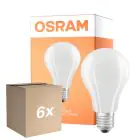 Lot 6x Osram LED Lamps E27 Poire Filament Dépolie 11.6W 2452lm - 827 Blanc Très Chaud | Équivalent 150W